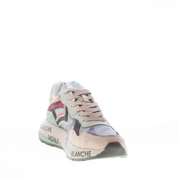 VOILE BLANCHE uomo sneaker Shine in camoscio e tessuto tecnico BEIGE GRIGIO VERDE NERO - immagine 6
