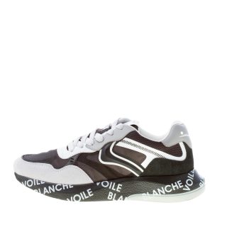 VOILE BLANCHE uomo sneaker Shine in camoscio e tessuto tecnico NERO GRIGIO e BIANCO
