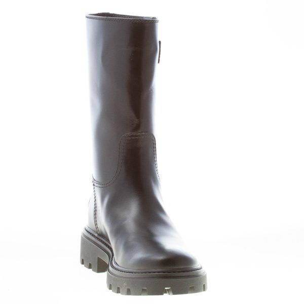 TOD'S donna stivaletto biker in pelle semi-lucida NERO con fibbia oro. Tacco 3 cm - immagine 6