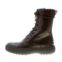 TOD'S donna stivaletto stringato W.G. in pelle NERO con lacci e zip