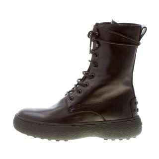 TOD'S donna stivaletto stringato W.G. in pelle NERO con lacci e zip