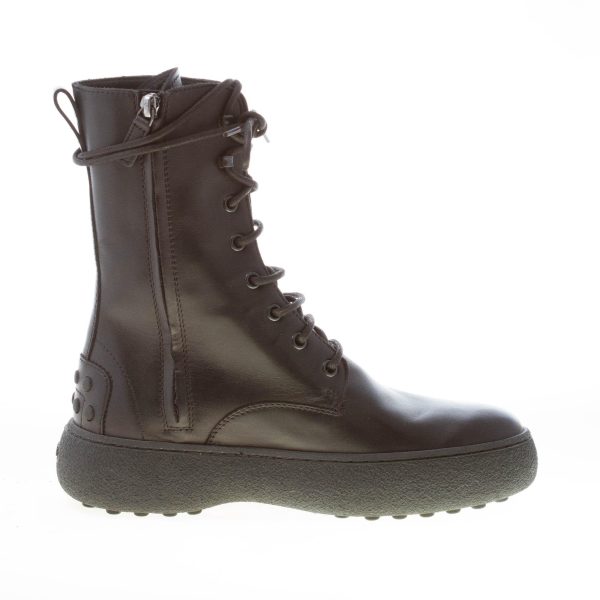 TOD'S donna stivaletto stringato W.G. in pelle NERO con lacci e zip - immagine 5