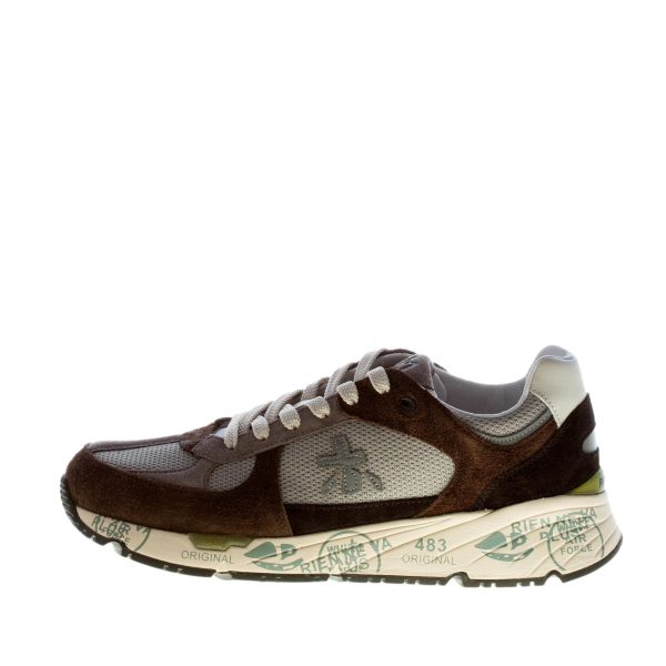 PREMIATA uomo sneaker Mase 6422 in camoscio MARRONE e tessuto tecnico GRIGIO