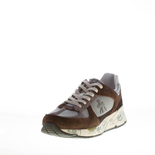 PREMIATA uomo sneaker Mase 6422 in camoscio MARRONE e tessuto tecnico GRIGIO - immagine 2
