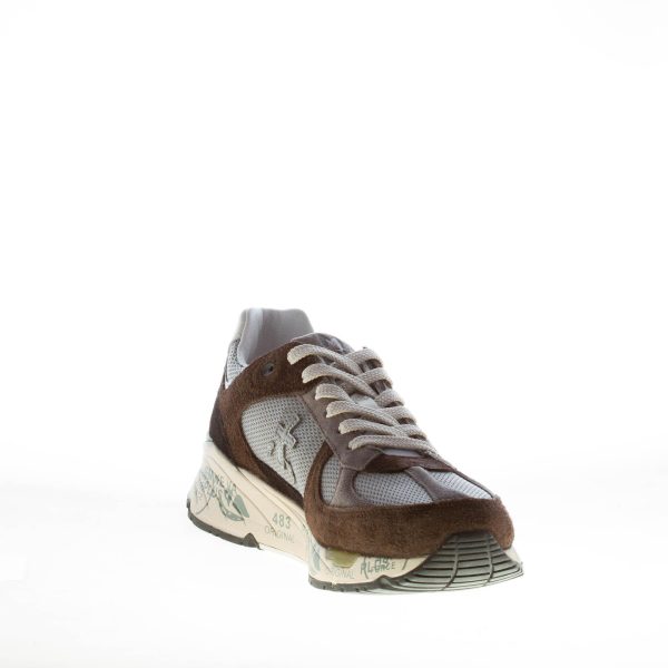 PREMIATA uomo sneaker Mase 6422 in camoscio MARRONE e tessuto tecnico GRIGIO - immagine 6