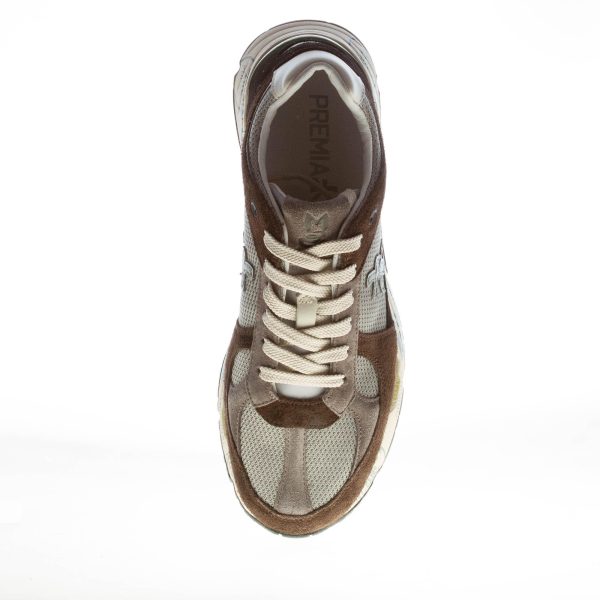 PREMIATA uomo sneaker Mase 6422 in camoscio MARRONE e tessuto tecnico GRIGIO - immagine 7