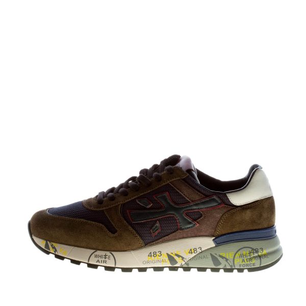 PREMIATA uomo sneaker Mick 5893 in camoscio VERDE e tessuto tecnico BLU