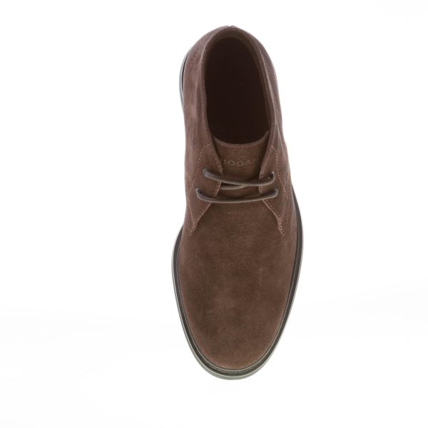 HOGAN uomo H576 polacchino in pelle scamosciata EBANO. Suola gomma - immagine 7