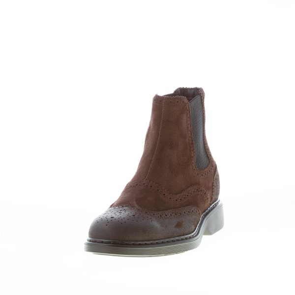 HOGAN uomo H576 stivaletto Chelsea Boot in camoscio EBANO. Suola gomma - immagine 2