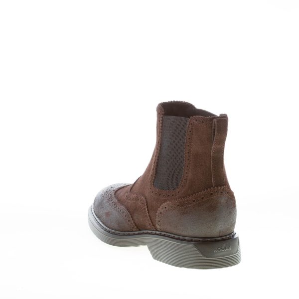 HOGAN uomo H576 stivaletto Chelsea Boot in camoscio EBANO. Suola gomma - immagine 3