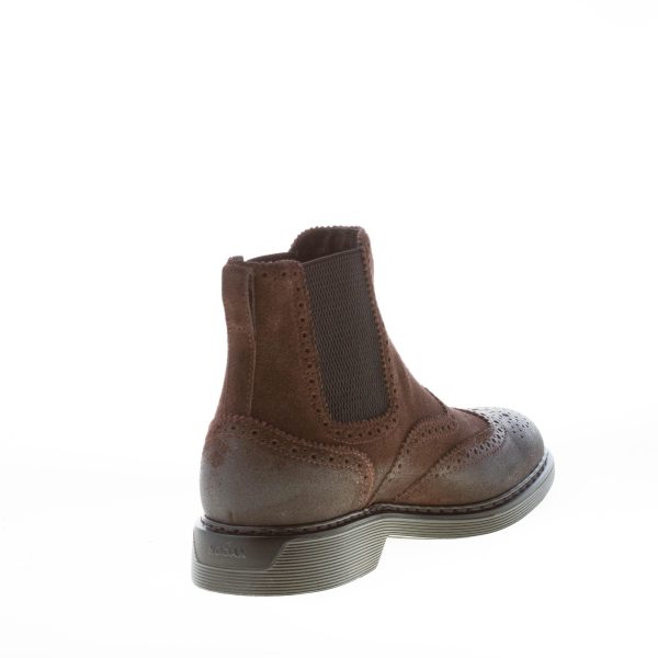 HOGAN uomo H576 stivaletto Chelsea Boot in camoscio EBANO. Suola gomma - immagine 4