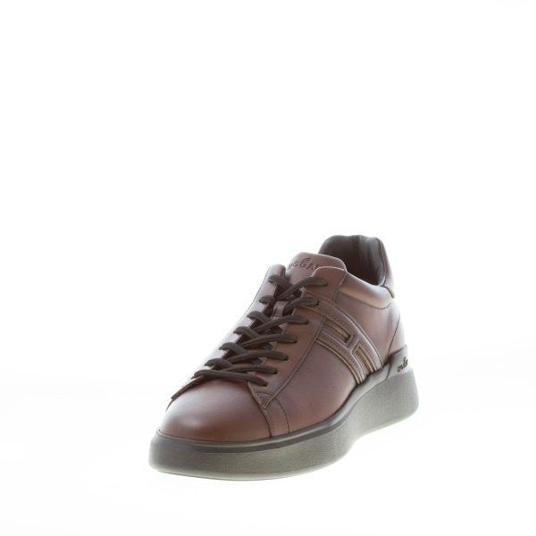 HOGAN uomo H580 sneaker in pelle MARRONE MOGANO - immagine 2