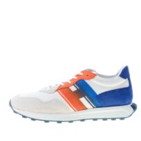 HOGAN uomo H601 sneaker in camoscio e tessuto BIANCO più blu e arancione