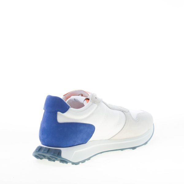 HOGAN uomo H601 sneaker in camoscio e tessuto BIANCO più blu e arancione - immagine 4