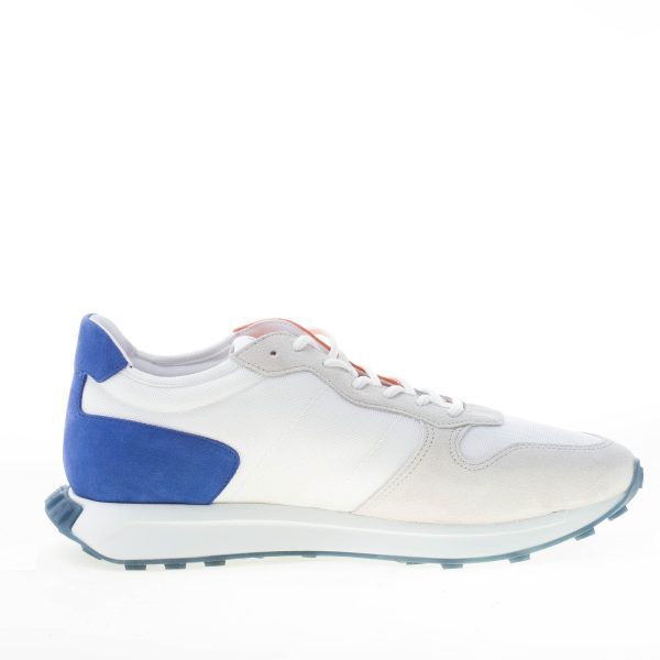HOGAN uomo H601 sneaker in camoscio e tessuto BIANCO più blu e arancione - immagine 5