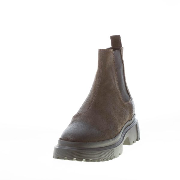 HOGAN uomo H629 stivaletto Chelsea Boot in crosta ingrassata GRIGIO. Suola gomma - immagine 2