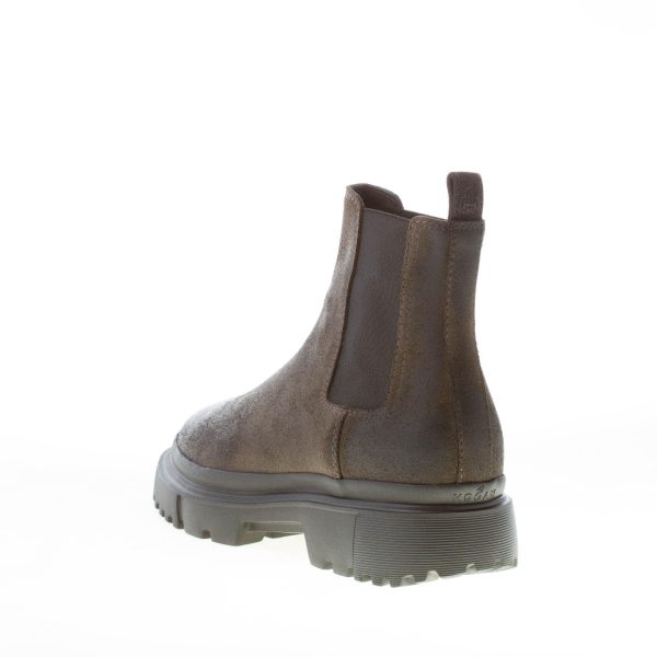 HOGAN uomo H629 stivaletto Chelsea Boot in crosta ingrassata GRIGIO. Suola gomma - immagine 3