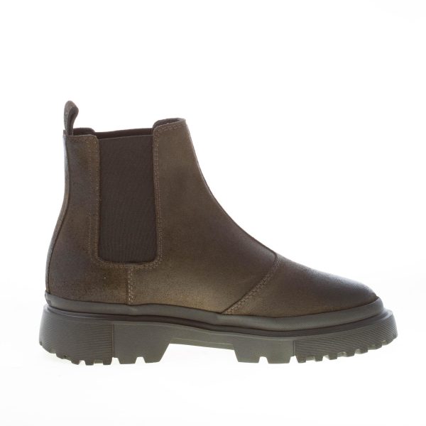 HOGAN uomo H629 stivaletto Chelsea Boot in crosta ingrassata GRIGIO. Suola gomma - immagine 5