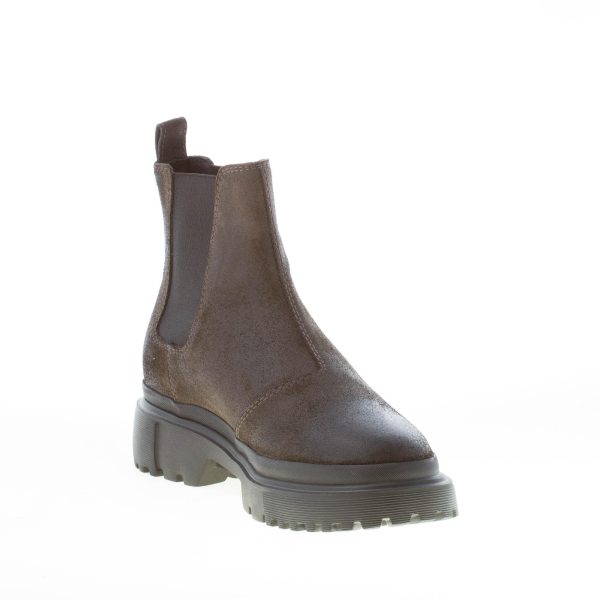 HOGAN uomo H629 stivaletto Chelsea Boot in crosta ingrassata GRIGIO. Suola gomma - immagine 6