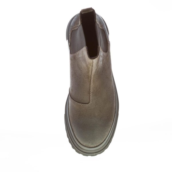 HOGAN uomo H629 stivaletto Chelsea Boot in crosta ingrassata GRIGIO. Suola gomma - immagine 7
