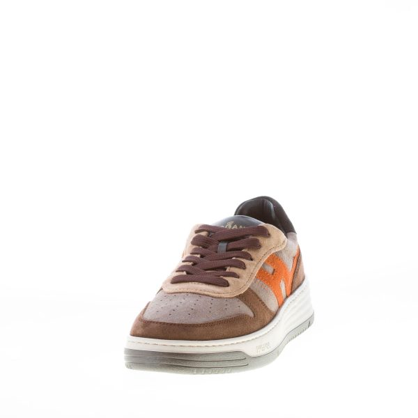 HOGAN uomo H630 sneaker in camoscio MARRONE e GRIGIO - immagine 2
