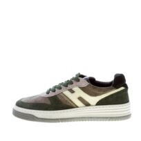 HOGAN uomo H630 sneaker in camoscio VERDE e GRIGIO