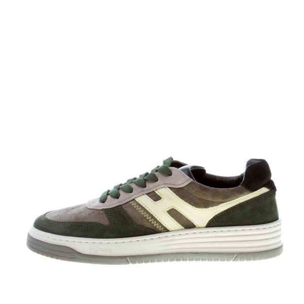 HOGAN uomo H630 sneaker in camoscio VERDE e GRIGIO