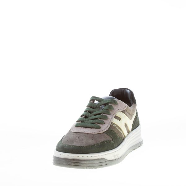 HOGAN uomo H630 sneaker in camoscio VERDE e GRIGIO - immagine 2