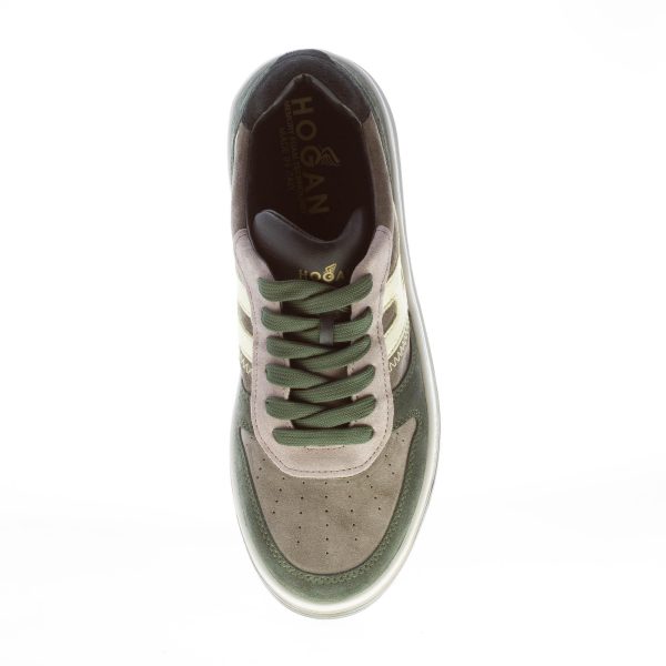 HOGAN uomo H630 sneaker in camoscio VERDE e GRIGIO - immagine 7