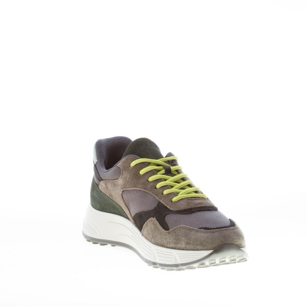 HOGAN uomo Hyperlight sneaker in camoscio e tessuto VERDE più grigio e nero - immagine 6