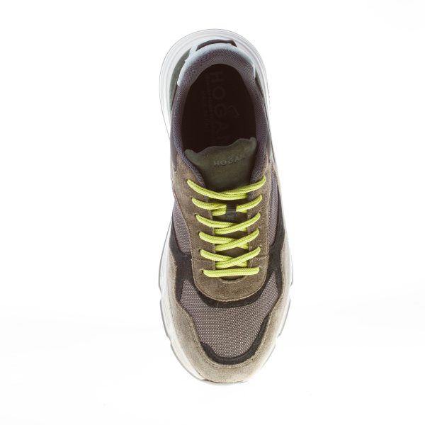 HOGAN uomo Hyperlight sneaker in camoscio e tessuto VERDE più grigio e nero - immagine 7