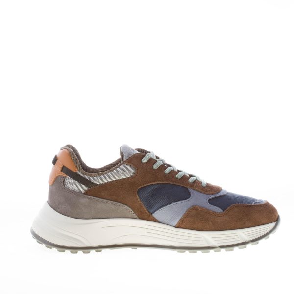 HOGAN uomo Hyperlight sneaker in camoscio MARRONE e tessuto BLU più grigio - immagine 5