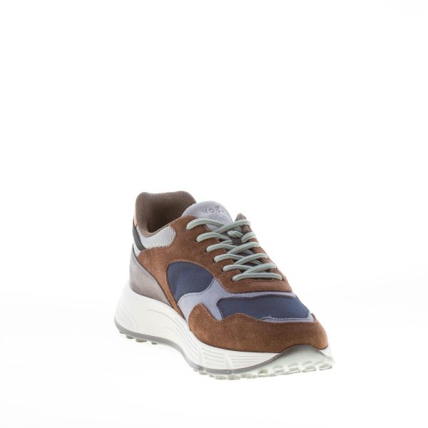 HOGAN uomo Hyperlight sneaker in camoscio MARRONE e tessuto BLU più grigio - immagine 6