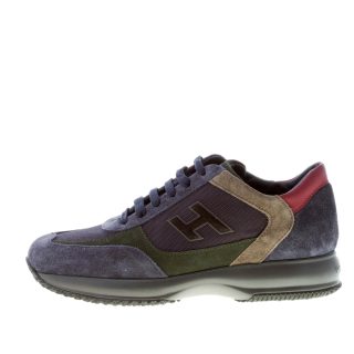 Hogan Interactive uomo in camoscio blu e verde