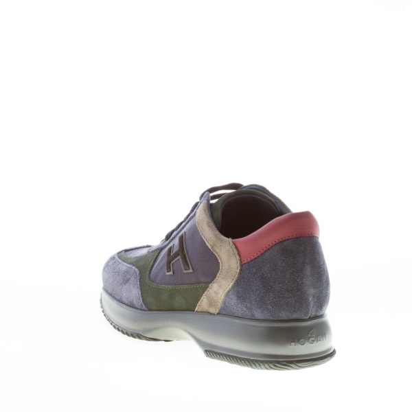 HOGAN uomo Interactive sneaker in camoscio e tessuto BLU più verde - immagine 3