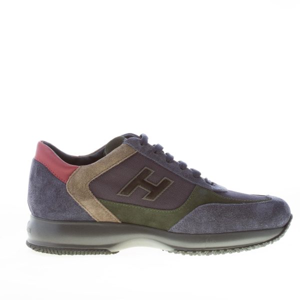 HOGAN uomo Interactive sneaker in camoscio e tessuto BLU più verde - immagine 5
