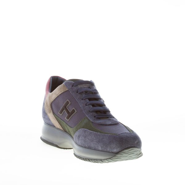 HOGAN uomo Interactive sneaker in camoscio e tessuto BLU più verde - immagine 6