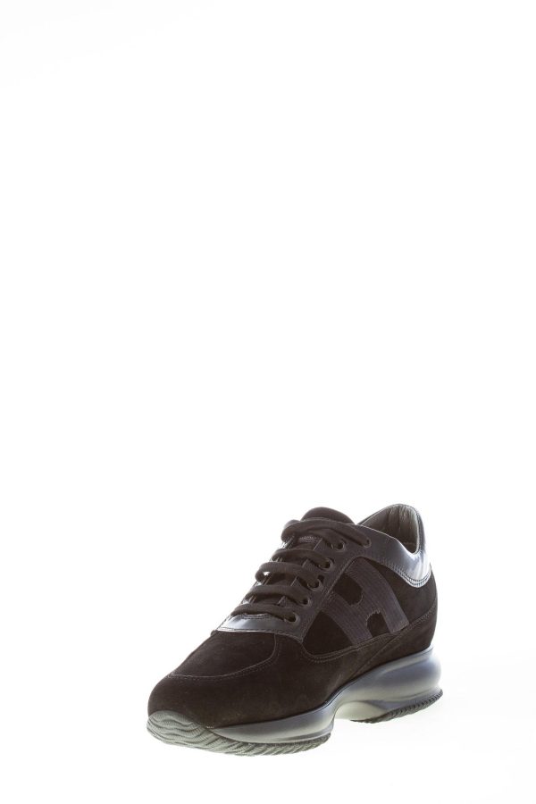 HOGAN donna Interactive sneaker in camoscio NERO con H di micro-paillettes - immagine 6