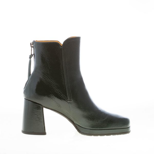 MARA BINI donna stivaletto Alma in naplak VERDE MUSCHIO con zip. Tacco 7 cm - immagine 5