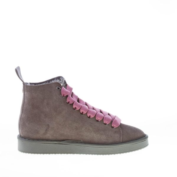 PANCHIC donna polacchino P01 in camoscio ANTRACITE più rosa con fodera in eco-pelliccia - immagine 5