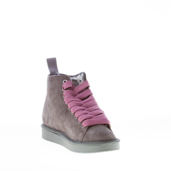 PANCHIC donna polacchino P01 in camoscio ANTRACITE più rosa con fodera in eco-pelliccia - immagine 6