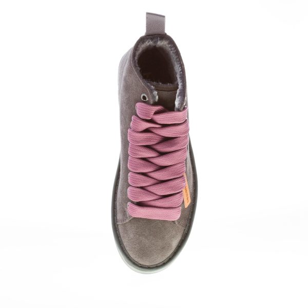 PANCHIC donna polacchino P01 in camoscio ANTRACITE più rosa con fodera in eco-pelliccia - immagine 7