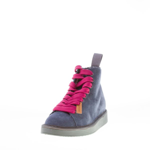 PANCHIC donna polacchino P01 in camoscio BLU SCURO più fuchsia con fodera in eco-pelliccia - immagine 2