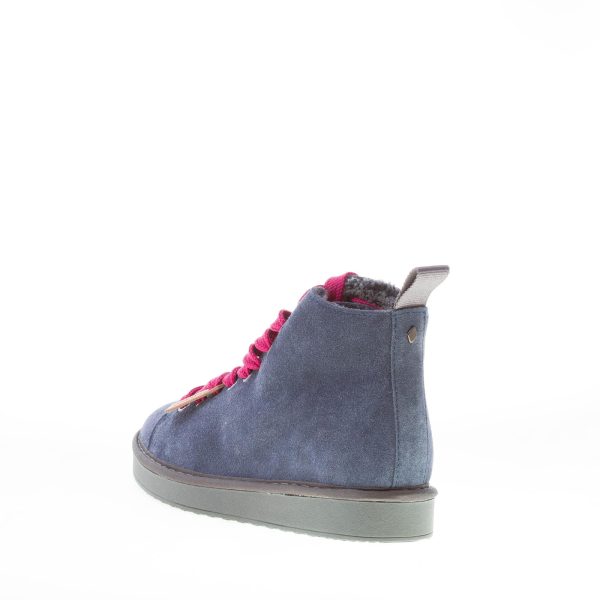 PANCHIC donna polacchino P01 in camoscio BLU SCURO più fuchsia con fodera in eco-pelliccia - immagine 3
