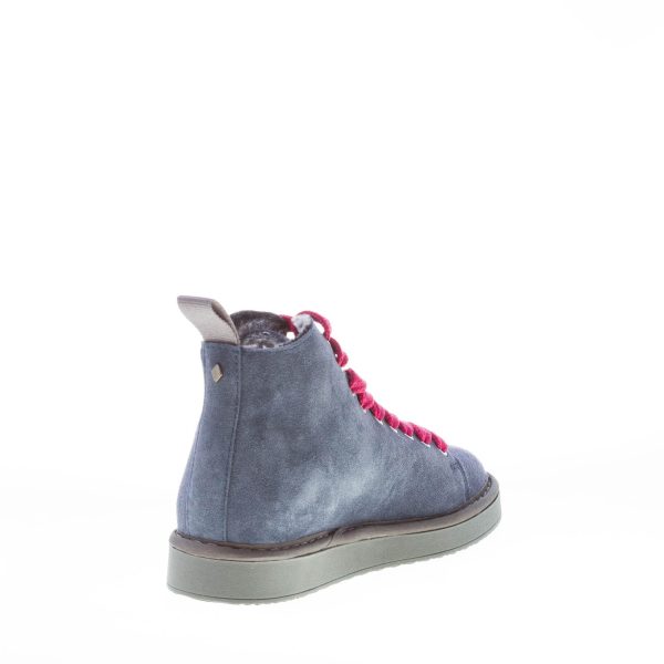 PANCHIC donna polacchino P01 in camoscio BLU SCURO più fuchsia con fodera in eco-pelliccia - immagine 4