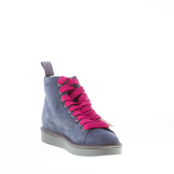 PANCHIC donna polacchino P01 in camoscio BLU SCURO più fuchsia con fodera in eco-pelliccia - immagine 6