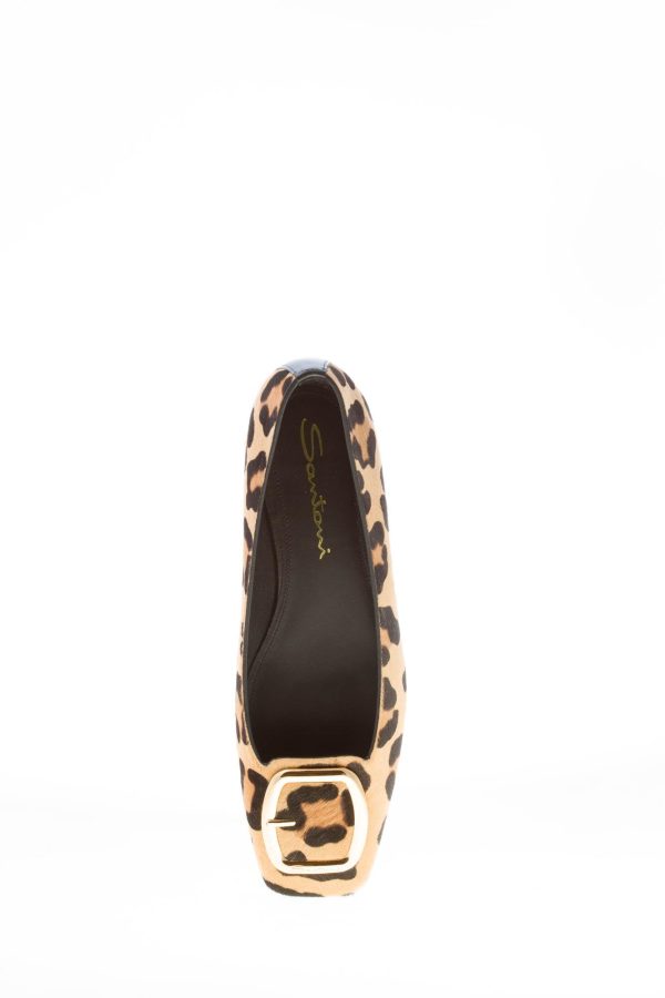 SANTONI donna ballerina in cavallino ANIMALIER con fibbia oro - immagine 7