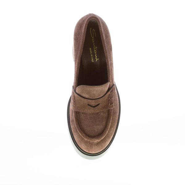 SANTONI donna decolletè in camoscio TESTA DI MORO con platform. Tacco 9 cm - immagine 7