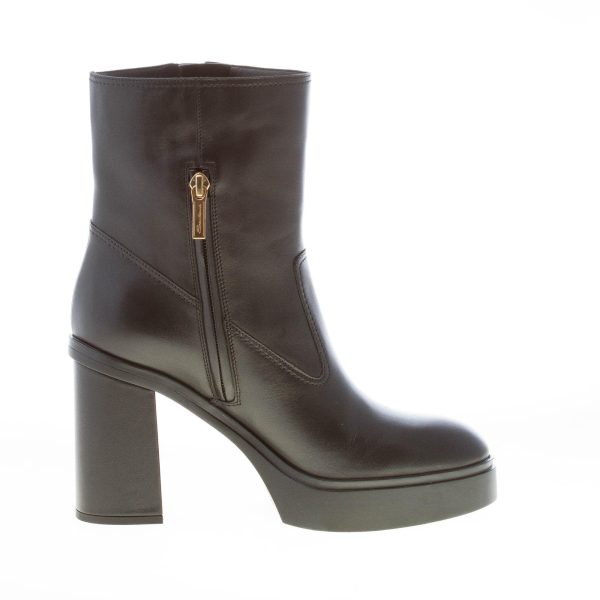 SANTONI donna stivaletto platform in pelle NERO con zip e fibbia. Tacco 8,5 cm - immagine 5