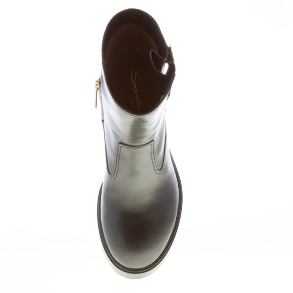 SANTONI donna stivaletto platform in pelle NERO con zip e fibbia. Tacco 8,5 cm - immagine 7